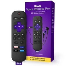 	Voice Remote Pro Rechargeable Remote with TV Controls for Roku	