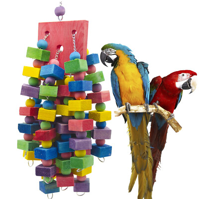 Bird suppliesParrot toys Colorful beads, colorful wooden blocks, gnawing  skewers