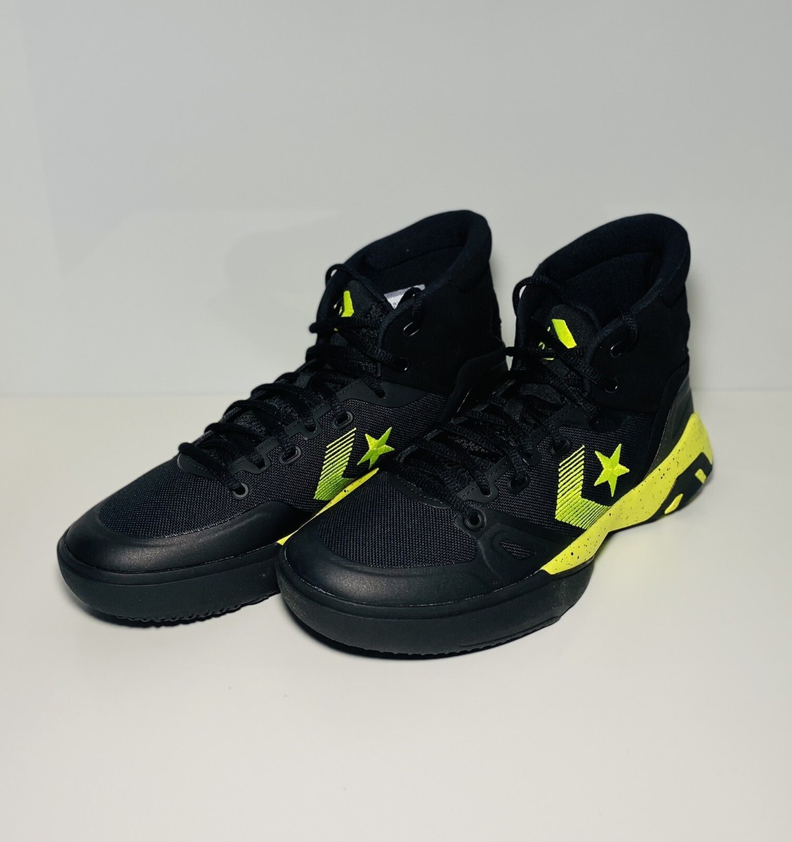 Converse Men's G4 Hi Top Black Lemon Volt Venom 165907C Size