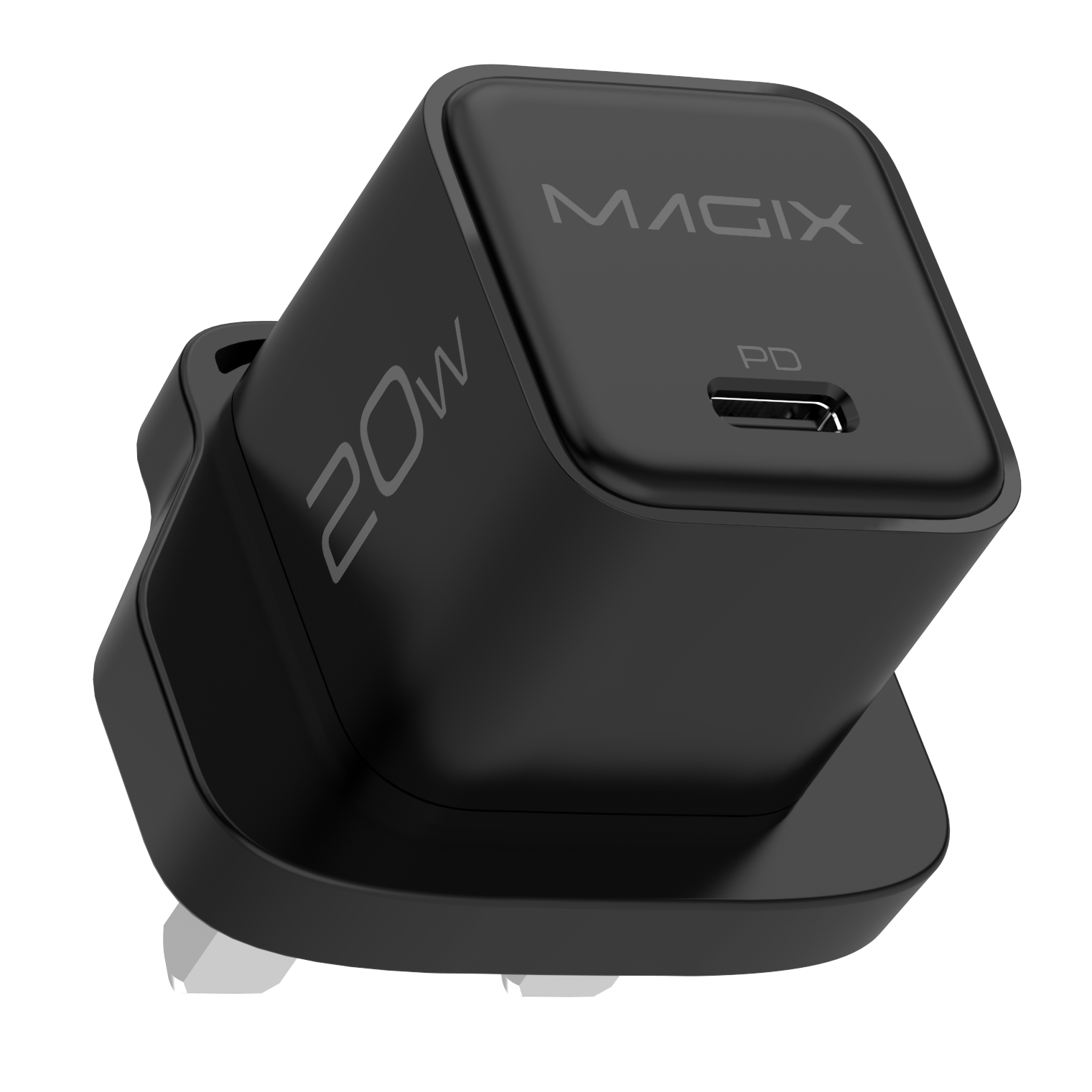 20W NANO GaN Charger PD Power Delivery - UK Plug (BLACK)