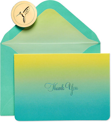 Papyrus Thank You Cards with Envelopes, Teal Ombre (16-Count)