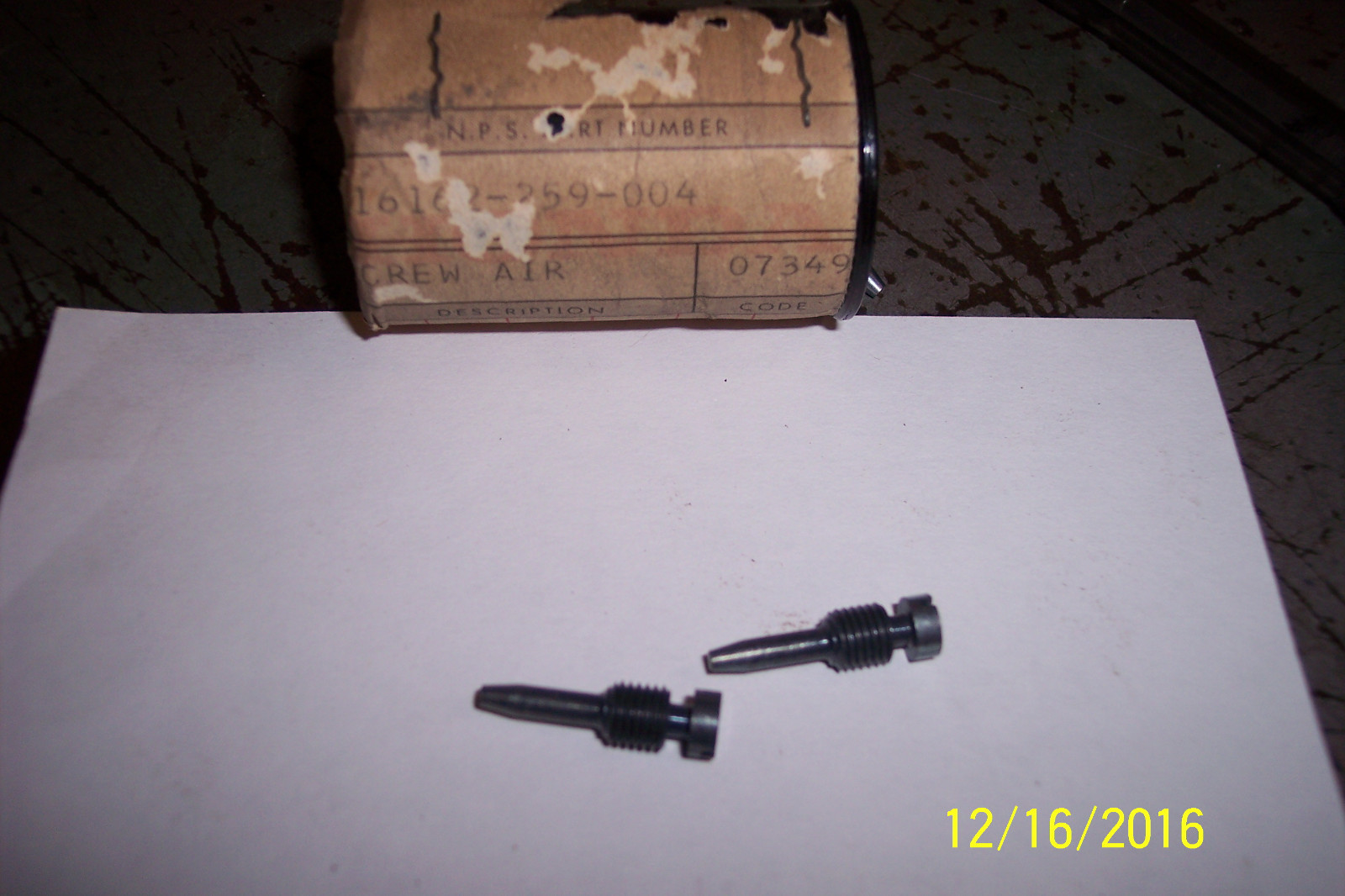 Honda NOS Carburetor AIR Screws PAIR (2) 16162259004 CB/CL72/77 CB160
