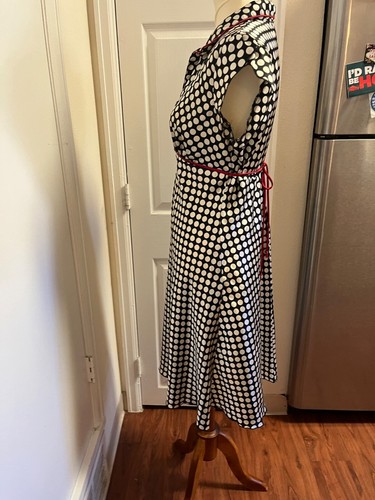 Speechless Juniors Short Sleeve Dress Shiny White & black Polka Dot Size 11 - Picture 6 of 6