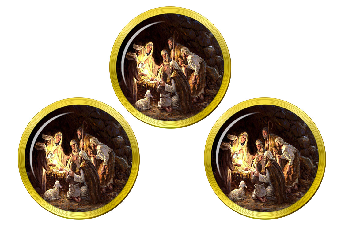 The Nativity Christian Golf Ball Markers
