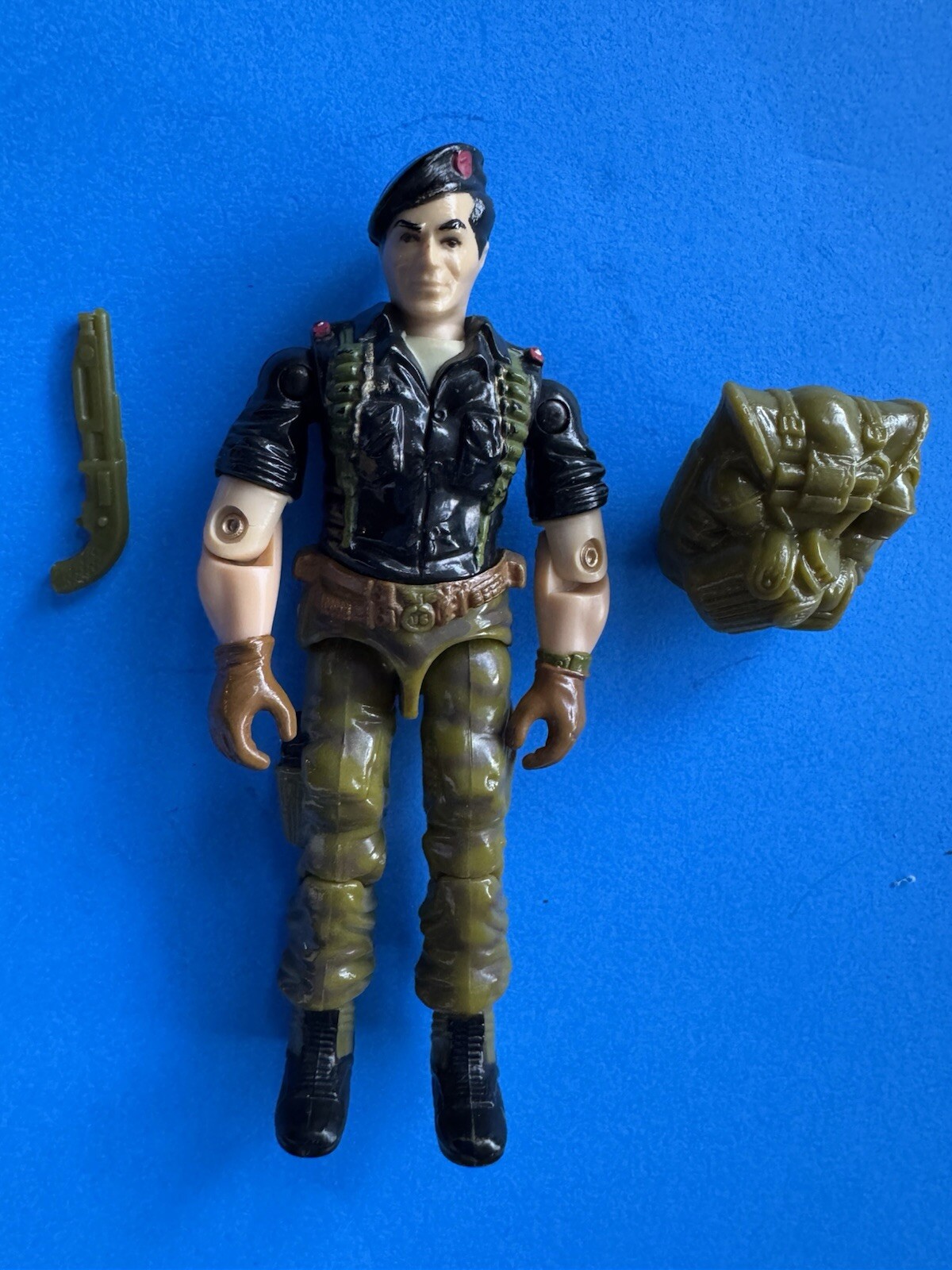 GI JOE 1985 FLINT 100% complete, Shotgun Tip Broken Tight Figure Nice Paint