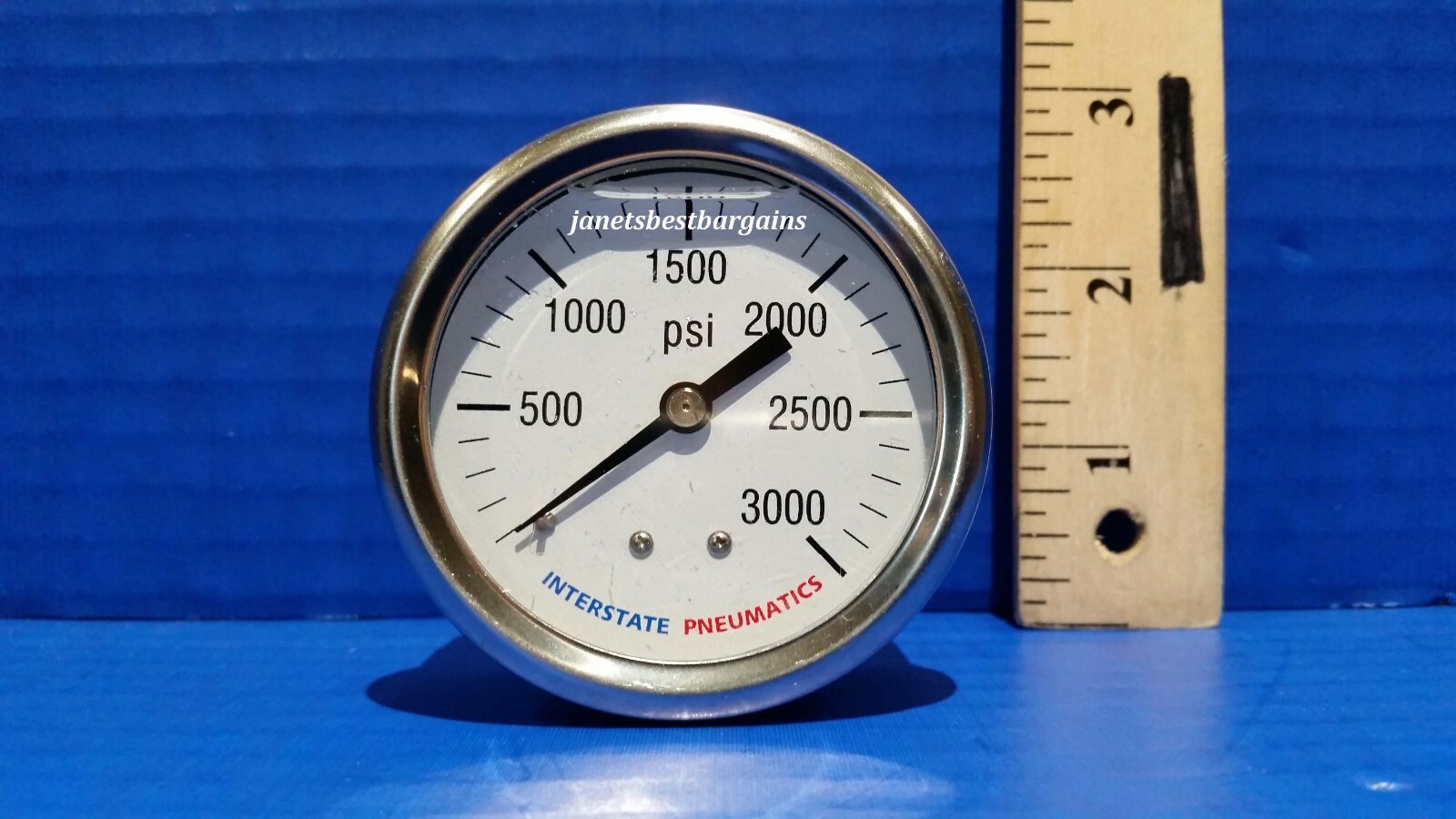 Oil Filled Pressure Gauge 1/4" Brass NPT Back Mount 3000 PSI 2.5