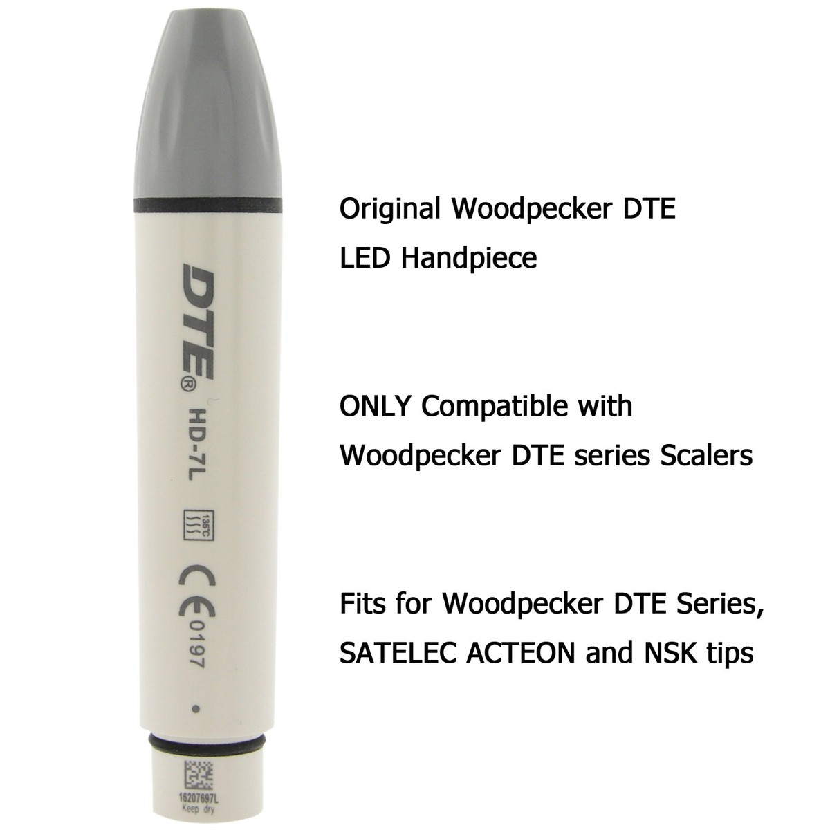 Woodpecker DTE V2 LED Piezoelectric Ultrasonic Scaler Handpiece - Compatible With Satelec