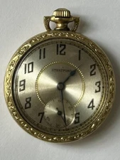 Stratford 7 Jewel Langendorf Swiss Pocket Watch in Gold Filled Case Doesn’t Run