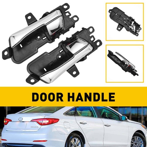 X AUTOHAUX Interior Door Handle Set – Front/Rear Left/Right For Hyundai Sonata 2005-2008 (Chrome/Silver/Black)