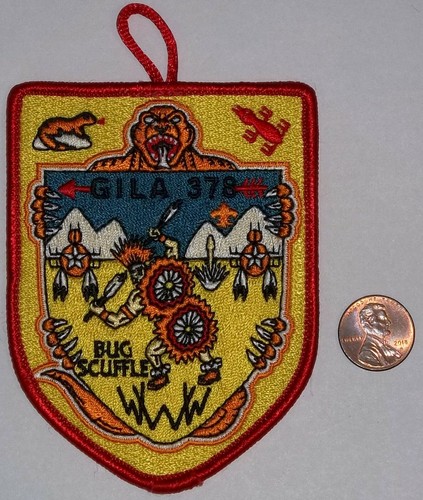 OA GILA 378 BSA YUCCA TEXAS BUG SHUFFLE INDIAN CERAMONIES POCKET PATCH 4" RARE!