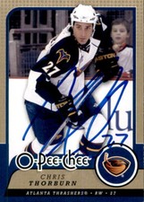 Chris Thorburn Signed 2008-09 O-Pee-Chee card Atlantha Thrashers