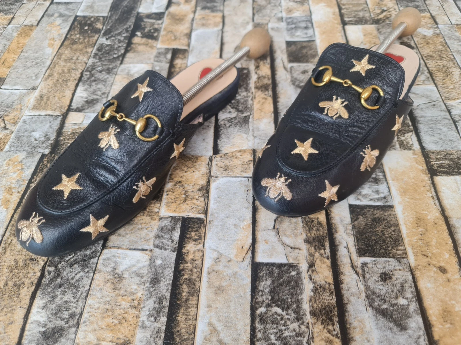 Mocassins mules Gucci Princetown Horse Bit Bees & Stars taille EU 36, US 5,5.