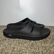 Oofos Unisex OOahh Black Open Toe Slip On Slide Sandals Size M 13 W 15