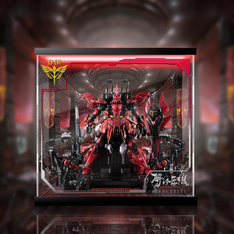 MG MSN-04 SAZABI 専用ディスプレイフレーム付き Fit METAL STRUCTURE MSN-04 Sazabi Figure Display Case With Light
