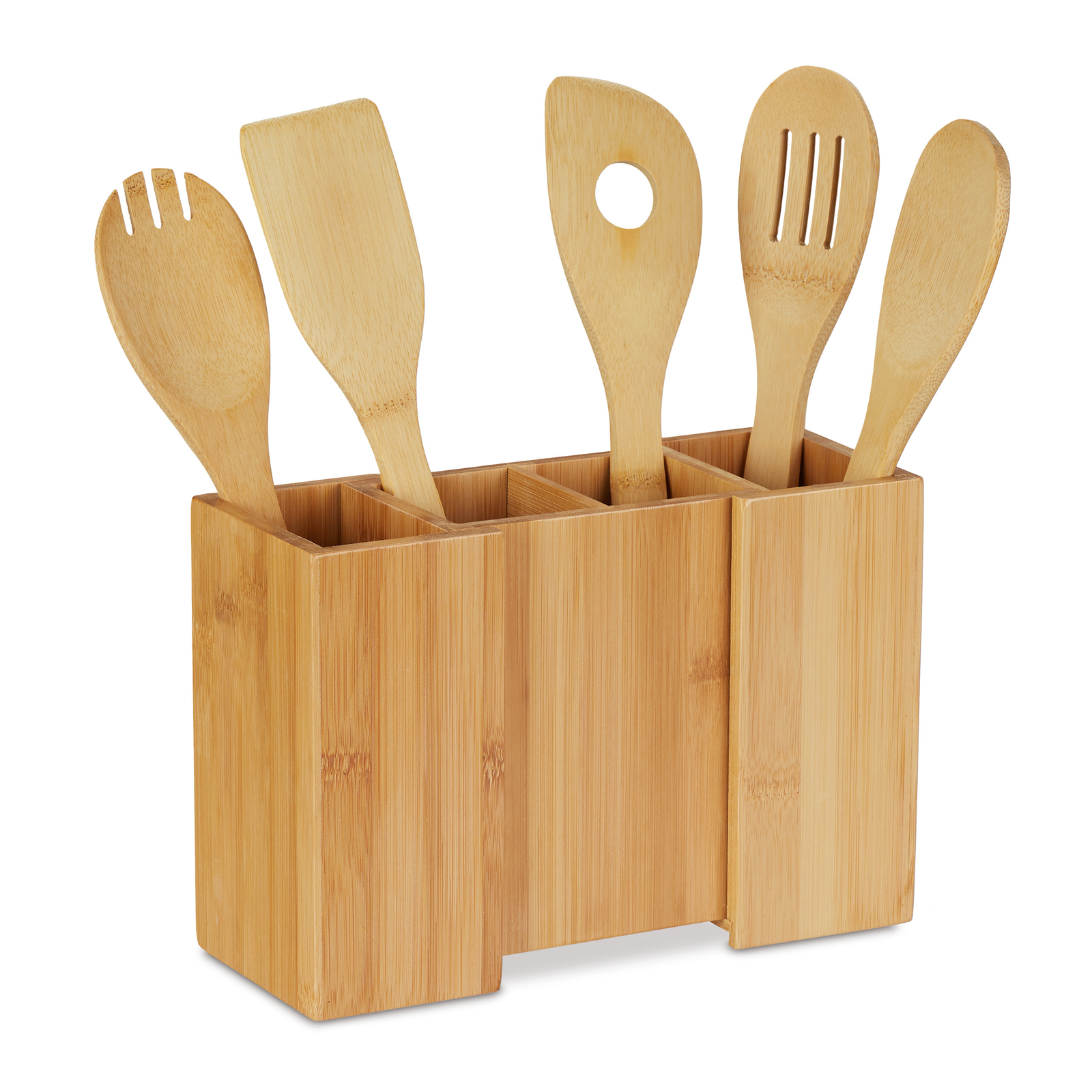 Soporte Para Utensilios De Cocina Juego De Cucharas De Bambú Contenedor De Cubiertos Soporte Para Cucharas