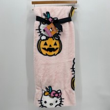 Hello Kitty Halloween Throw Blanket Super Soft Pink Pumpkin 50in x 70in