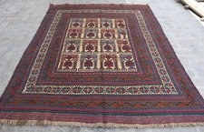 6'3 x 8'8 Handmade afghan tribal adraskan wool area kilim rug, 6x9 persian rug