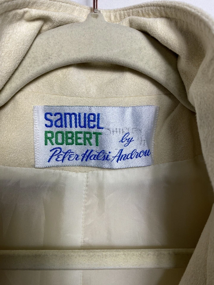 Gabardina vintage de cinturón de gamuza sintética marfil SAMUEL ROBERT TALLA 16 Foto 4 de 4