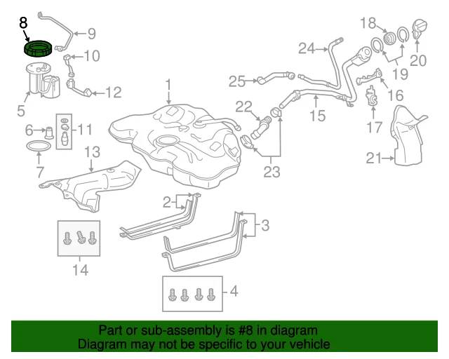 NUEVO Conjunto de bomba de combustible tuerca de retención para Toyota Yaris Prius Corolla Scion Foto 3 de 3