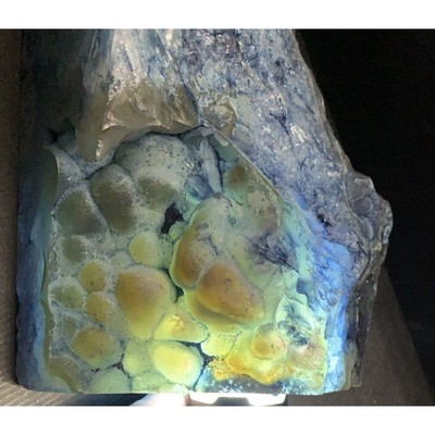 Blue Lace Chalcedony Quartz Agate Crystal Geode Druzy Raw Specimen Glow 8 lbs EX