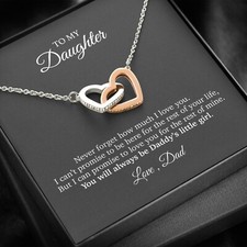 To My Daughter Heart Pendant Necklace - Daddy's Little Girl