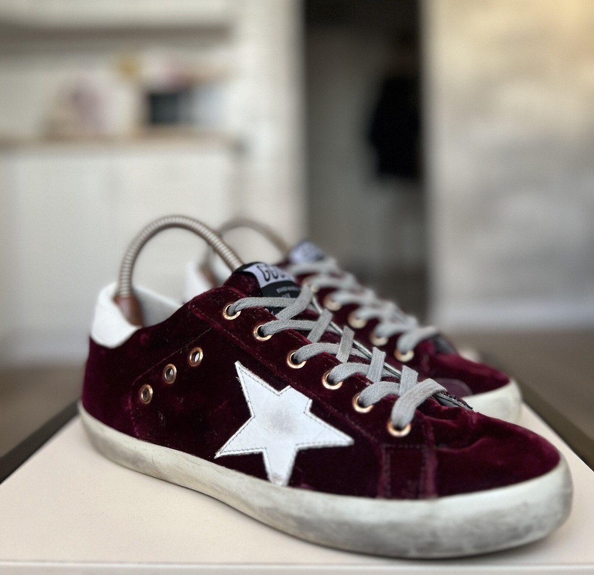 golden goose burgundy velvet