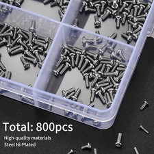 800Pcs Tiny Screws for Electronics, Micro Small Mini Phillips Pan Head Machine