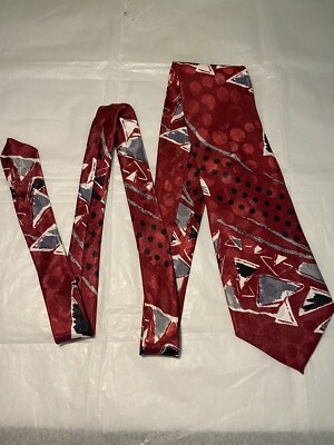 Vintage Balmain Pierre Balmain  Neck Tie Red Grey Black