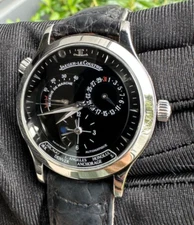 Jaeger LeCoultre Master Geographic World Time Black Dial Automatic Watch 38mm