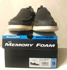 skechers men's canvas status delton loafer