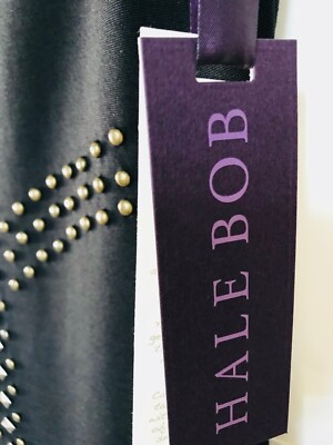 Robe Noire Cloutée Géométrique Hale Bob - Taille S - Neuf Avec étiquettes - Sans Manches