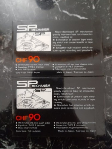 Lot of 2 Sony CHF 90 Cassette Tapes - Made In Japan - Picture 2 of 2