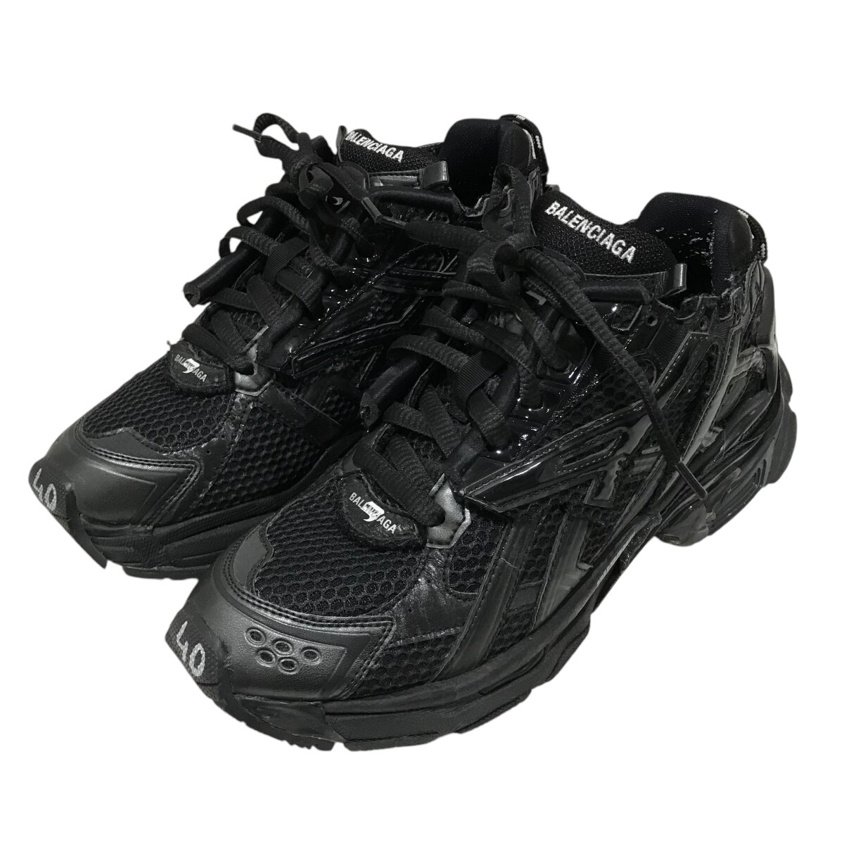 BALENCIAGA RUNNER Low Sneakers 656065 Black Size 26.5 121224 