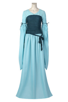 Movie Women Power Galadriel Long Dress Women Cosplay Costume Halloween  Outfit | eBay