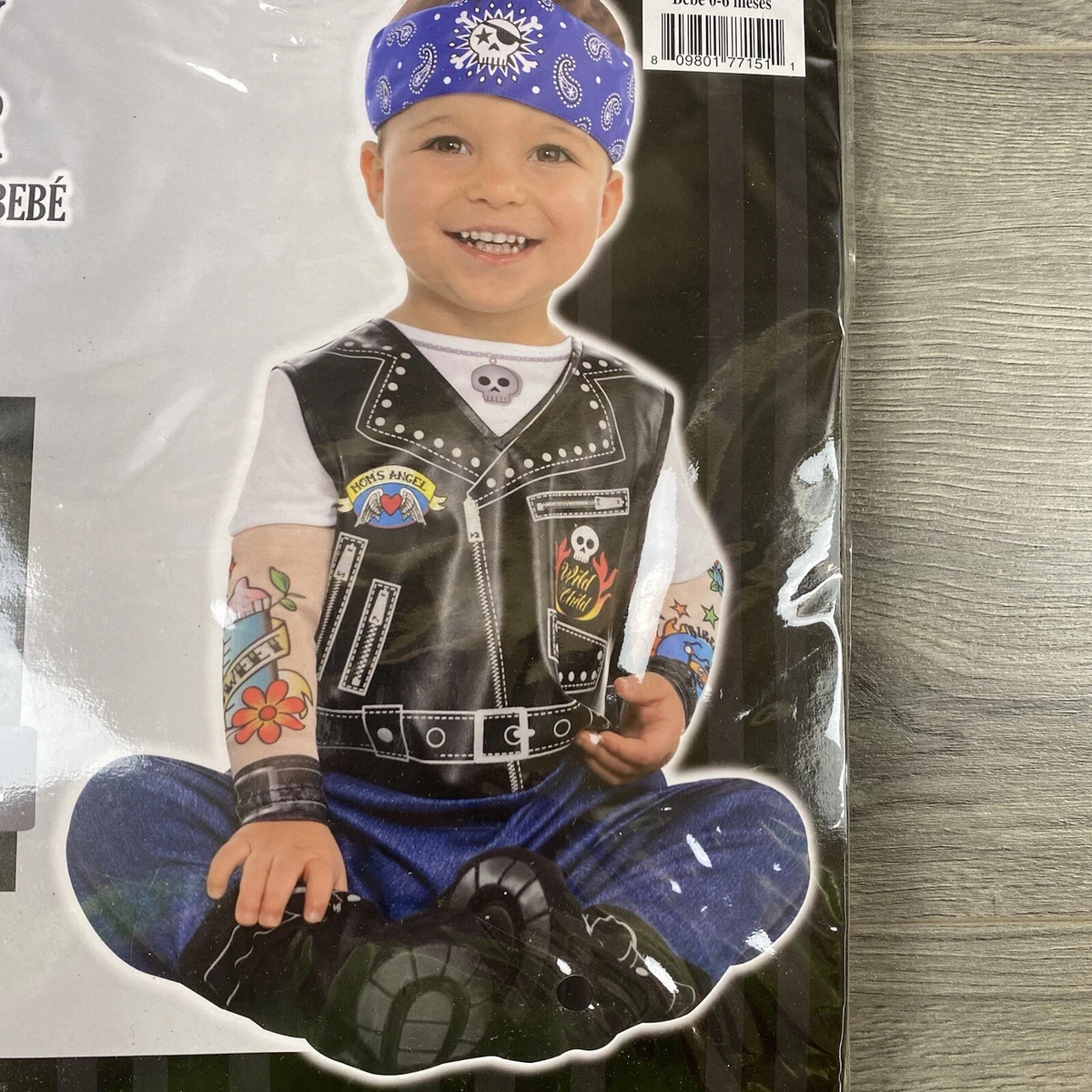 Baby Biker Boy Motorcycle Club Fancy Dress Halloween Toddler Child Costume  0-6M