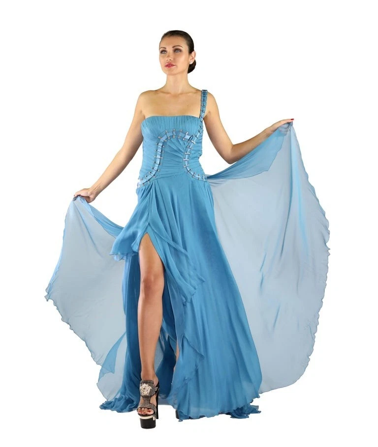 Silk blue deals gown