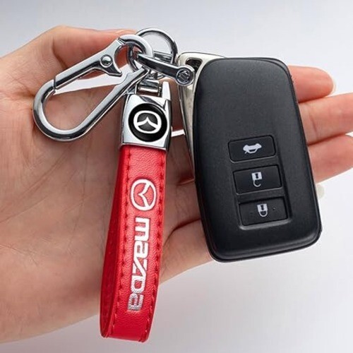 Genuine MAZDA Red Leather Logo Car Keychain for Men and Women New | eBay