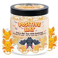 Positive Bat Jar with 60 Affirmation Cards, Emotional Support