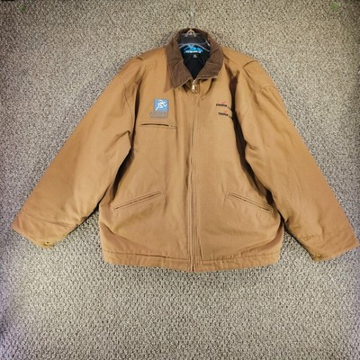 Tri Mountain Canvas Jacket Mens 2XL Full Zip Collared Wesco / Cooper Co Patches