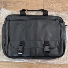 New Briefcase Business Laptop Black Faux Leather Bag Cross Body W/ 3 Accessories