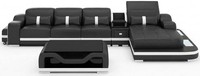 Schwarzes Ecksofa L Form Wohnzimmer Wohnlandschaft Couchtisch Modern