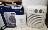 DeLonghi Vertical Style Fan Heater White 3000W - 2 Speeds - New Damaged Box