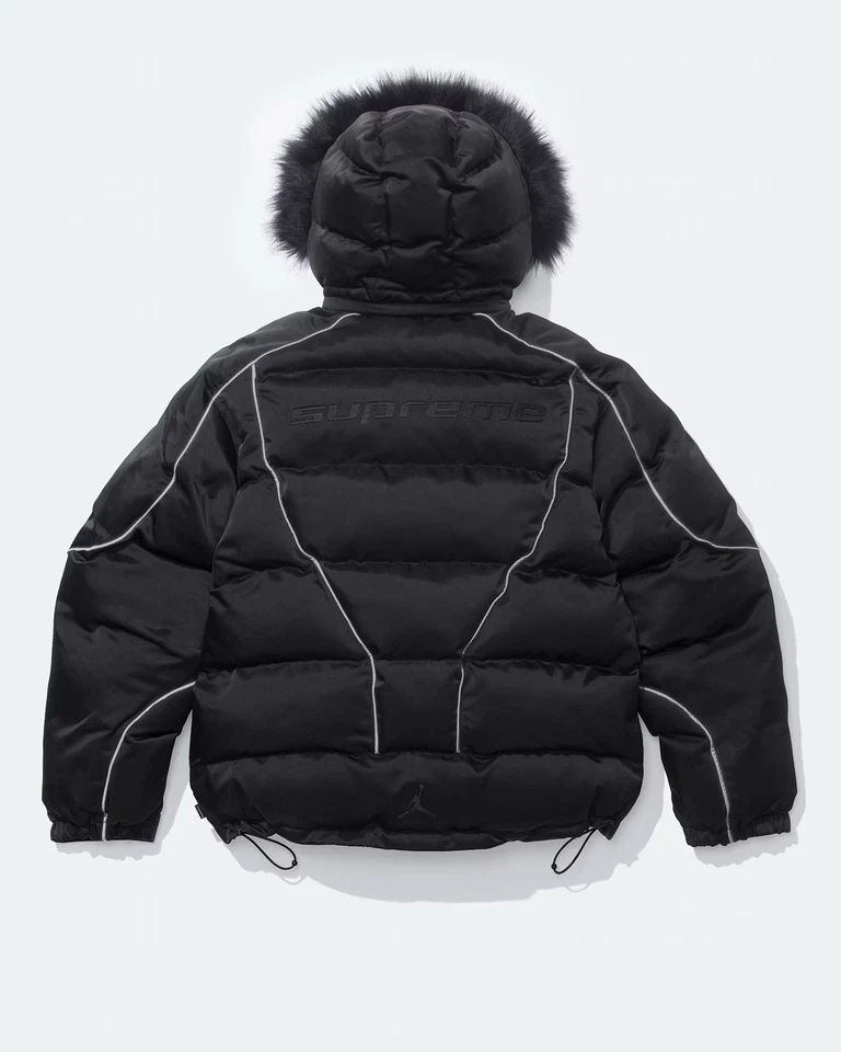 NUEVA Chaqueta de Invierno Supreme Jordan Puffer Negra 2024 (XL) Nike Piel HF0828-010 Foto 3 de 4