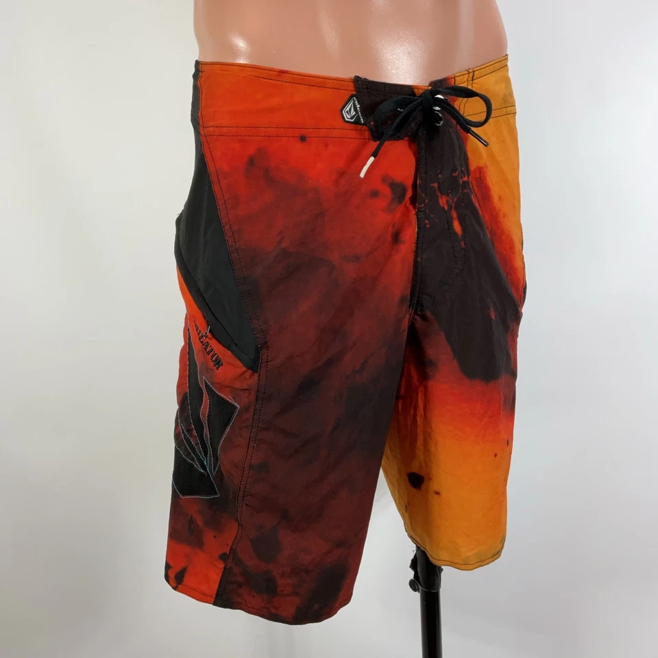 Vintage Y2K Volcom Bruce Irons Annihilator Orange Tie Dye Board X Long Size 32 - Image 4 of 4