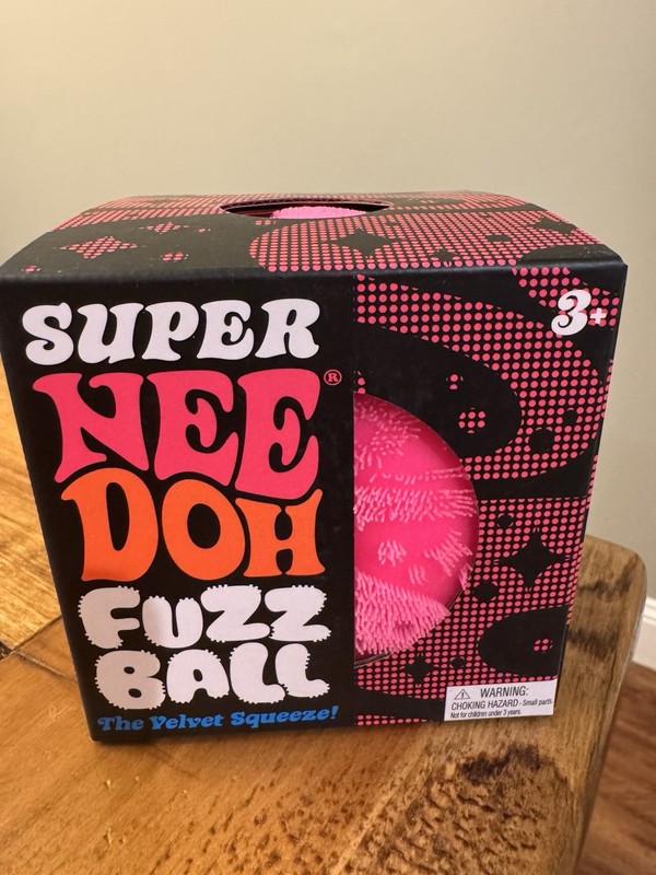 NeeDoh Super Fuzz Ball XL PINK Velvet Squeeze Fuzzball Stress Ball AUTHENTIC