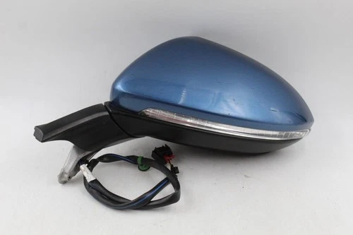 Left Driver Side Silk Metallic Blue Door Mirror 15-21 VOLKSWAGEN GOLF OEM #38597