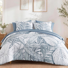 King Size Comforter Set-7 Pieces Blue Jungle Bed in a Bag King Bedding Set  All