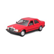 Bur21103R 1/24 Mercedes-Benz 190 E 1987 Red Diecast Minicar