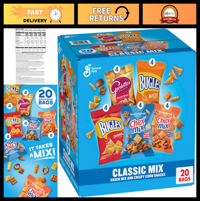 Snack Variety Pack - Classic Mix, Bugles, Gardetto's, Chex Mix, 20 Ct, 28 oz