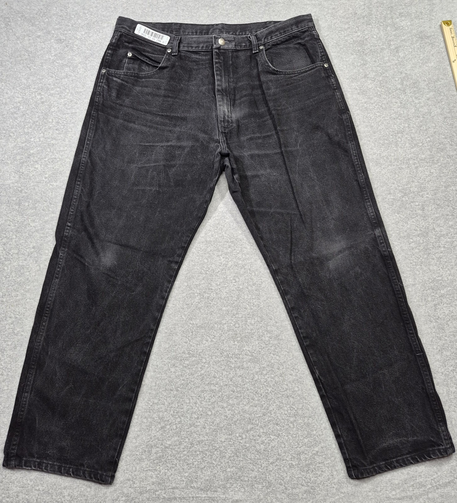 Mens 40x30 Black Relaxed Fit Denim Work Pants Euc